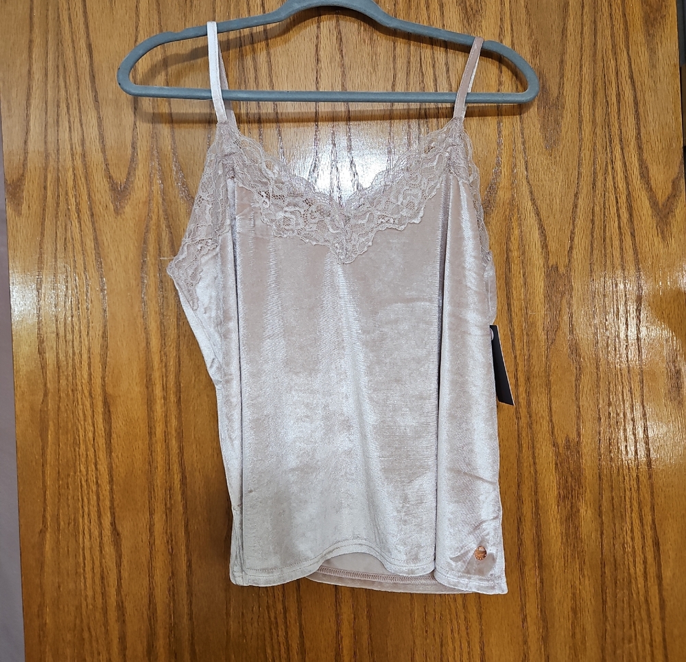 Dusty Rose Pink Velvet & Lace Camisole